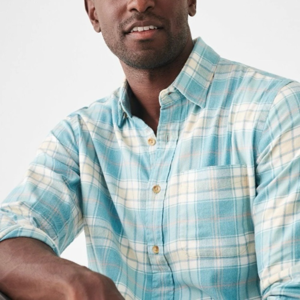 Faherty Movement Feather Weight Flannel in Westport Plaid
